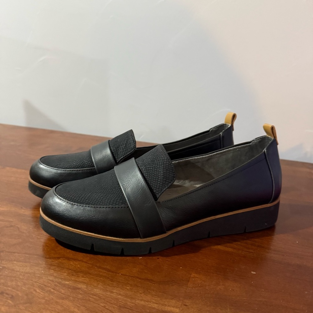 Women’s Dr Scholl’s Webster Wedge Loafer Classic Black Size 10 Wide Width